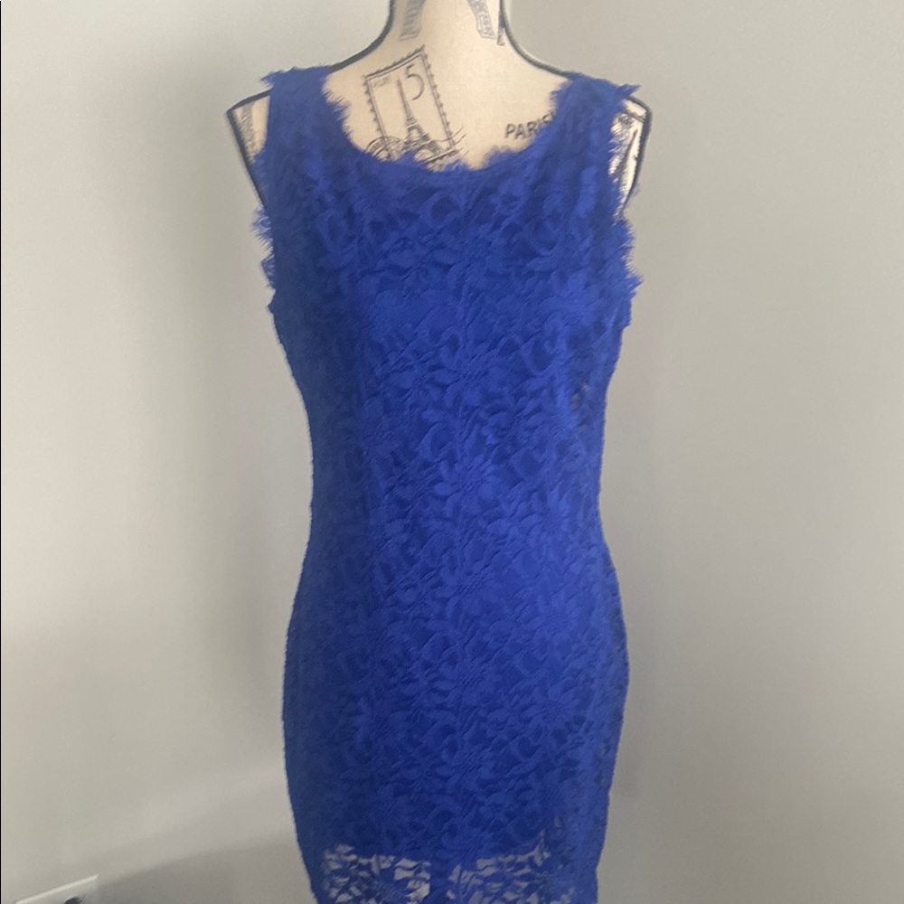 Elegant Blue Lace Dress